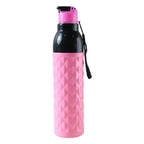Plastic 1000 Ml Approxdiamond Pattern Leakproof Water Bottle (1 Pc)