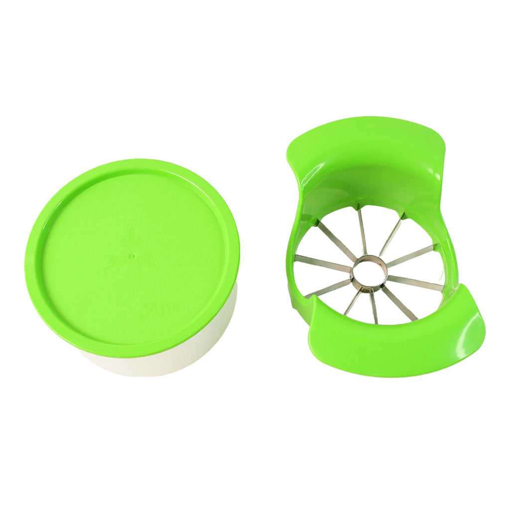 Apex Apple Cutter With Container  Unbreakable Abs Body  Stainless Steel Blades