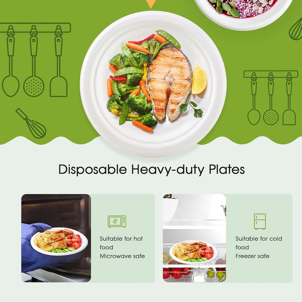 Freshee 9 Inch Compostable Bagasse Plate (10 Pc)