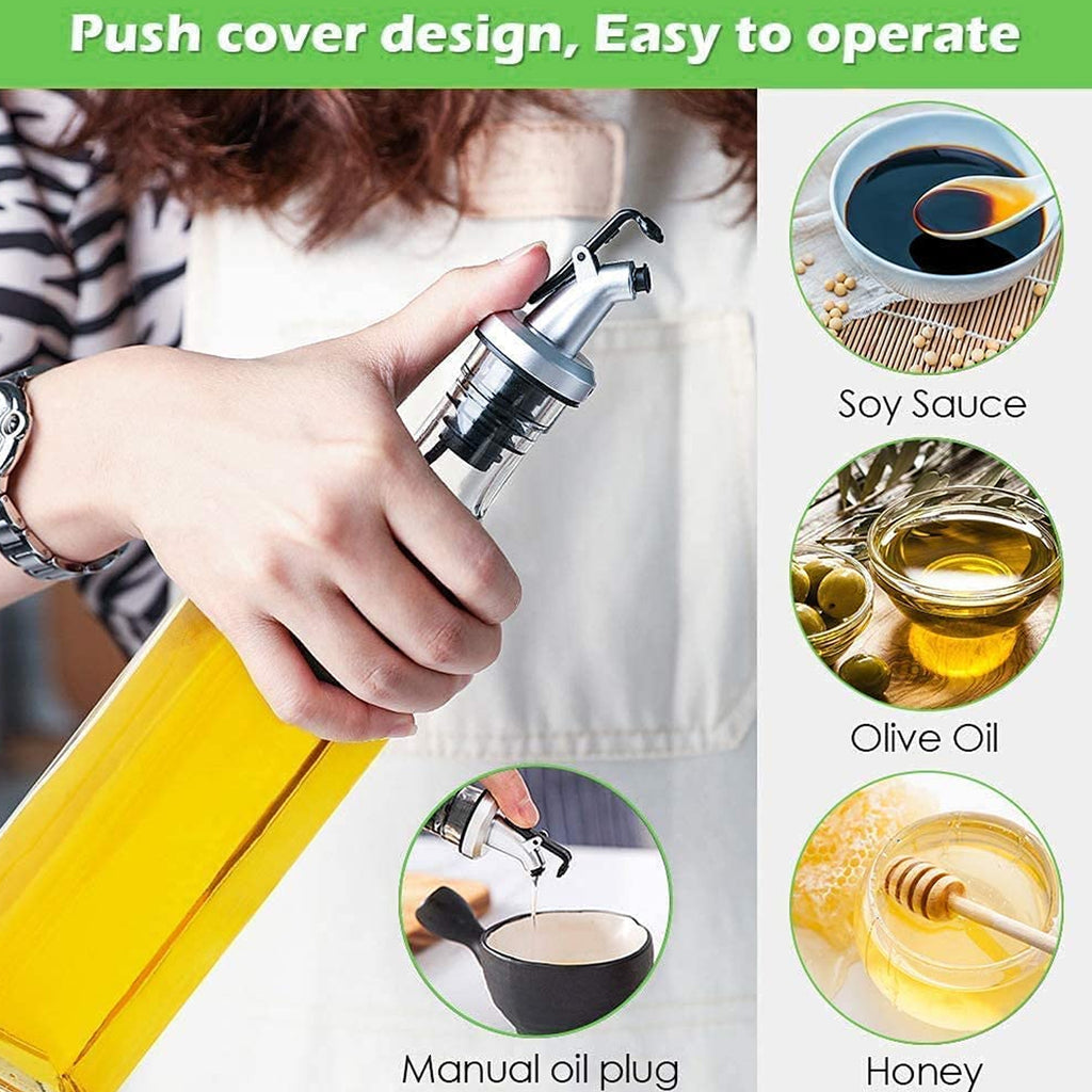 10011 Transparent Glassoil Dispenser 500 Ml Bottle Set Of 2 Spice Jar 250 Ml Set Of 3 Oil Bottle For Kitchen Oil  Vinegar Storage Glass Bottle Glass Container For Spice Masala (5 Pcs Set)