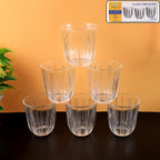 Premium Transparent Glass Tumbler Set (256ml  6 Pc)