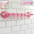 Multipurpose Wall-mounted Plastic Hanging Rack (6 Hook 1 Pc)