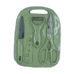 5508 Plastic Chopping Board With Knife Set And Scissor And Wine Stainless Steel And Plastic Kitchen Item Multipurpose Cutting Vegetables
