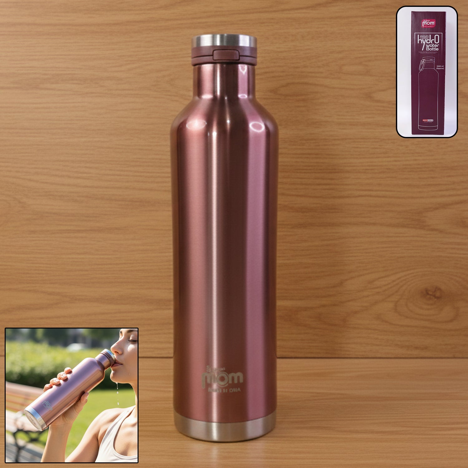Supermom 1000 Ml Stainless Steel Insulated Hydro Water Bottle Vacuum Flask