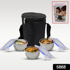 Airtight  Leak Proof Stainless Steel Container Multi Compartment Lunch Box Carry To All Type Lunch In Lunch Box  Premium Quality Lunch Box Ideal For Office  School Kids  Travelling Ideal (3 Different Lunch Box)