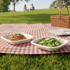 Disposable Square Food Serving Tray Set (10 Pc)