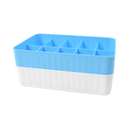 Multi-function Desktop Drawer Storage Box 10 Grid Underwear Socks Box (2 Pc Set)