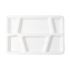 Plastic Multi-compartment Rectangular Meal Serving Tray  Plate (1 Pc  White)