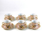 Premium Floral Porcelain Tea Cup And Saucer Set (12 Pc Set)
