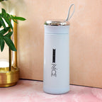 Water Bottle 400ml Leak Proof Glass Water Bottle With Daily Water Intake For Gym And Children Nice Bottle (1 Pc  Light Blue Color)