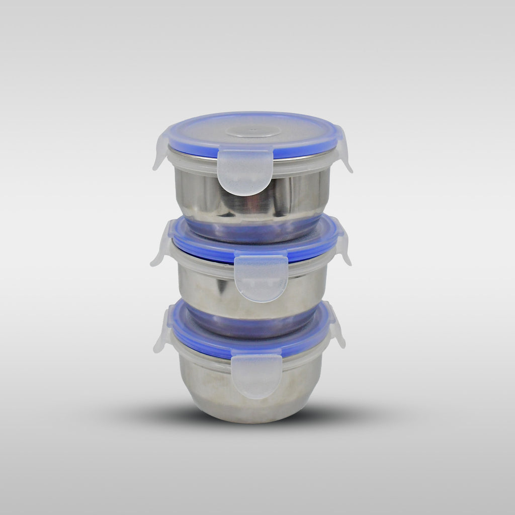 Airtight  Leak Proof Stainless Steel Container Multi Compartment Lunch Box Carry To All Type Lunch In Lunch Box  Premium Quality Lunch Box Ideal For Office  School Kids  Travelling Ideal (3 Different Lunch Box)