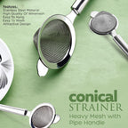 Apex Premium Conical Tea Strainer With Pipe Handle