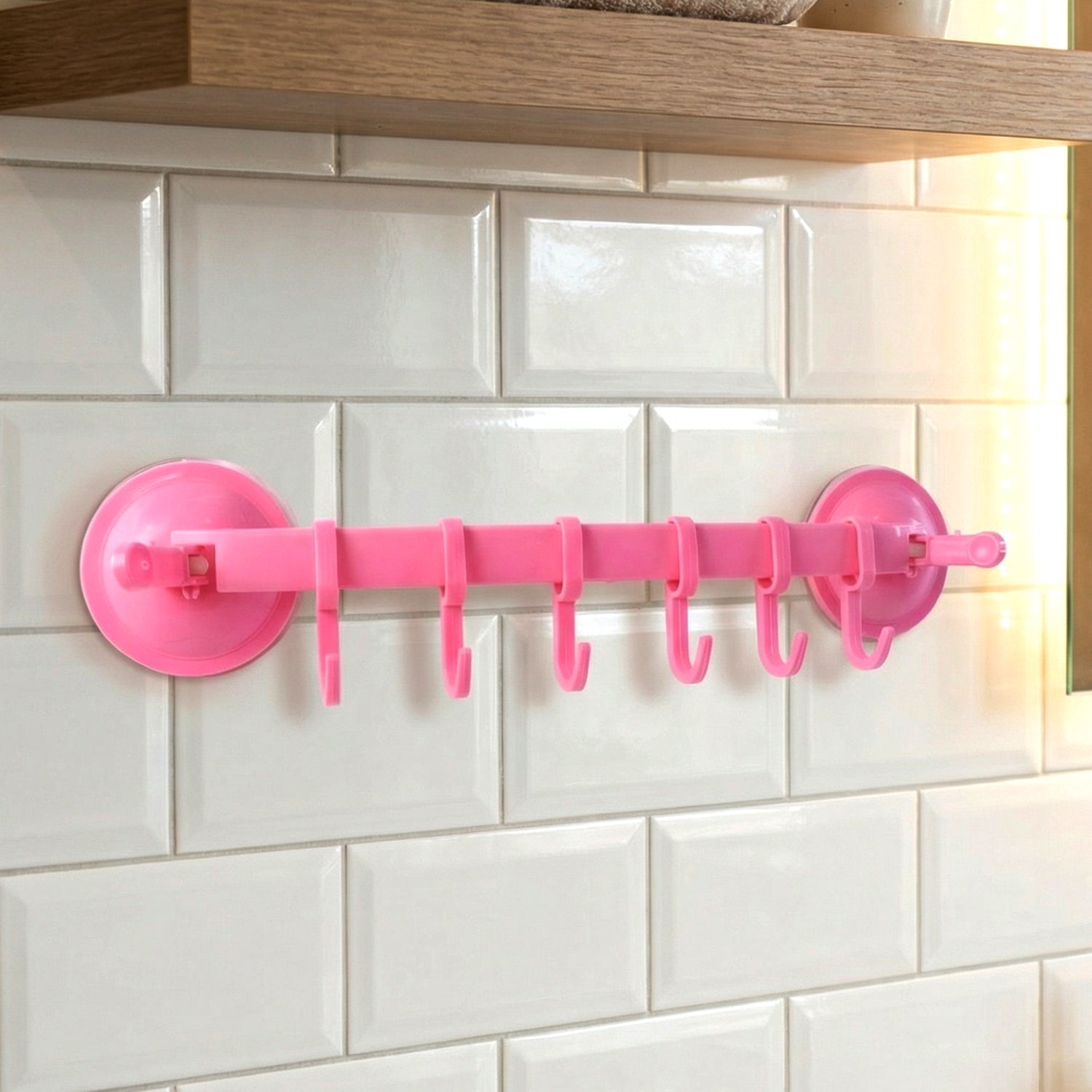 Multipurpose Wall-mounted Plastic Hanging Rack (6 Hook 1 Pc)