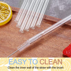 Plastic Reusable Glass Straws Clear Glass Drinking Straw 5pc