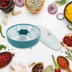5811 360 Revolving Spice Box  Dry Fruit Box Plastic 7 Compartment Box Suitable For Multipurpose Storage Use Like Dry Fruit  Spices  Pickle  Tea   Sugar Etc Kitchen Use