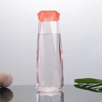 5213 Glass Fridge Water Bottle Plastic Cap With Two Water Glass For Home  Kitchen Use