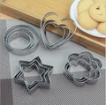 0813 Cookie Cutter Stainless Steel Cookie Cutter With Shape Heart Round Star And Flower (12 Pieces)