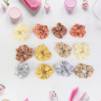 Premium Satin Hair Scrunchies  Elastic Hair Ties For Women  Girls (12 Pc)