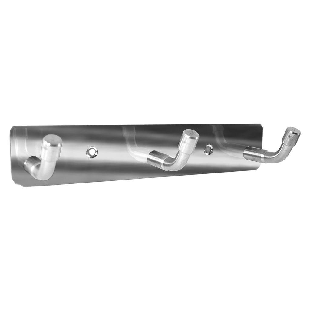 Stainless Steel Wall Mounted Coat 3 Hook Rack (14x3  1 Pc)
