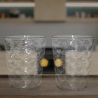 Apex Pyramid Design Unbreakable Plastic Glass  300 Ml