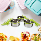 Stainless Steel Tiffin Lunch Box Container  Dabba With 4 Side Clip Lock Lid For Office  School Use Food Grade  Air Tight  Easy To Carry  Leak Proof