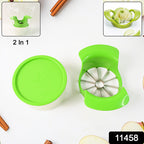 Apex Apple Cutter With Container  Unbreakable Abs Body  Stainless Steel Blades