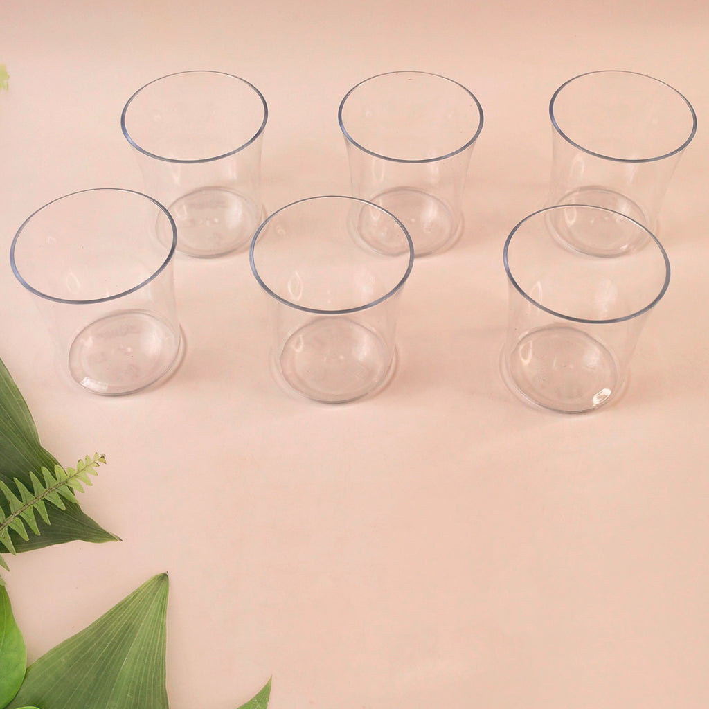 Apex Welcome Plastic Glass Set For Daily Use  Set Of 6
