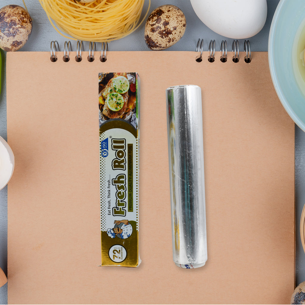 5989 Premium Quality Food Grade Aluminum Foil Roll Heavy Duty Non Stick Thick Aluminum Foil Sheet Baking Grilling Tool 72mtr (1pc)