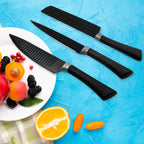 5629 6 Pieces Professional Kitchen Knife Set Meat Knife Chefs Knife With Non-slip Handle For Home Kitchen And Restaurant With Chef Peeler And Scissor (Stainless Steel  6 Pcs Set)