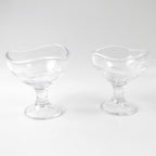 Glass Footed Dessert Bowl Ice Cream Cup (2 Pcs Set)