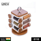 8118 Ganesh 12-jar Revolving Spice Rack Masala Box